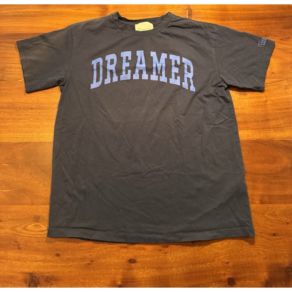 My Essential Wardrobe Dreamer Tee Navy Blue Graphic T-Shirt Organic Cotton S